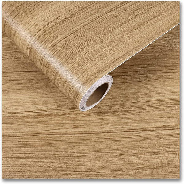 Latitude Run® Brown Wood Grain Contact Paper Self Adhesive Faux Wood